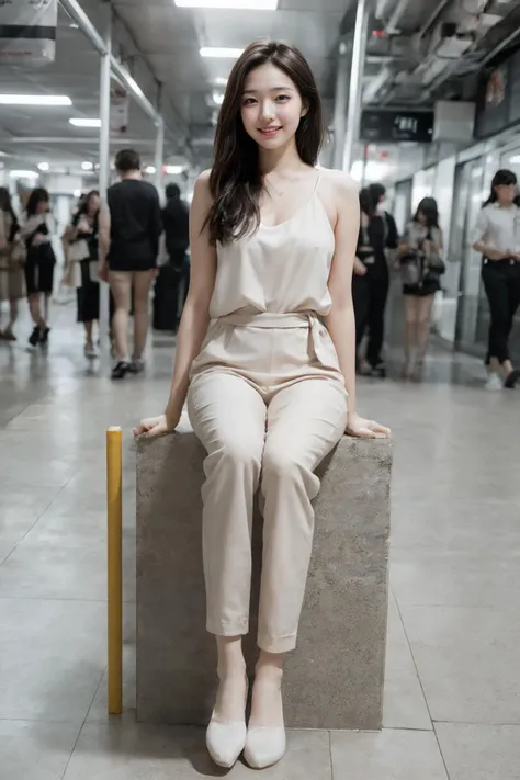 (Masterpiece:1.2, high quality:1.3),(Ray Tracing:1.3), (depth of field:1.8),1girl,((nude:0.1)),((korea subway platform background:1.3)),((full body:1.3)),Hyper realistic, photography shot, Kodak portrait 800, 105mm f1.8,
((To incorporate the depiction of a stylish woman wearing fashionable trends:1.3))
Height: 170 cm
Bust: 90.9 cm (Based on the golden ratio applied to height)
Waist: 56.1 cm (Golden ratio applied to bust)
Hip: 92.5 cm (Golden ratio applied to waist)
Inseam: 80.5 cm (Based on the golden ratio applied to height)
Upper Body Length: 45.6 cm (Based on the golden ratio applied to height)
Lower Body Length: 88.4 cm (Based on the golden ratio applied to height)
Arm Length: 61.2 cm (Based on the golden ratio applied to height)
Leg Length: 100 cm
Shoulder Width: 40.2 cm (Based on the golden ratio applied to height)
These body measurements reflect a one-piece dress model with the golden ratio applied for an ideal and proportionate physique.
Create a realistic and fashion magazine-style image of a young and beautiful woman wearing an office outfit for June 25th, Tuesday, sitting in her office. She is wearing a white linen shirt, beige linen chinos, and loafers. She is also wearing a silver necklace, small earrings, and a thin wristwatch. The image should be clear and crisp and show the full body of the model. The image can be used for commercial purposes.
Women's Office Outfit for June 25th, Tuesday
Prompt for AI Image Generation:
Image Style: Realistic style, fashion magazine style
Pose: Sitting, standing, or walking
Background: Office, cafe, or street
Lighting: Natural light, indoor lighting
Color Palette: Bright and cheerful colors, pastel colors
Clothing Details:
Top: White linen shirt
Bottoms: Beige linen chinos
Shoes: Loafers
Accessories: Silver necklace, small earrings, thin wristwatch
Additional Information:
The image should be clear and crisp.
The image should show the full body of the model.
The image can be used for commercial purposes.
Here is an example of a prompt you can use to request Ai to generate an image:
Create a realistic and fashion magazine-style image of a young and beautiful woman wearing an office outfit for June 25th, Tuesday, sitting in her office. She is wearing a white linen shirt, beige linen chinos, and loafers. She is also wearing a silver necklace, small earrings, and a thin wristwatch. The image should be clear and crisp and show the full body of the model. The image can be used for commercial purposes.
Tips:
To improve the quality of the image, you can add more details to the prompt. For example, you can describe the model's hairstyle, makeup, and type of shoes.
Experiment with different prompts to get the desired results.
Ai is still under development, so it may not generate perfect images. However, keep trying and you will eventually get the results you want.