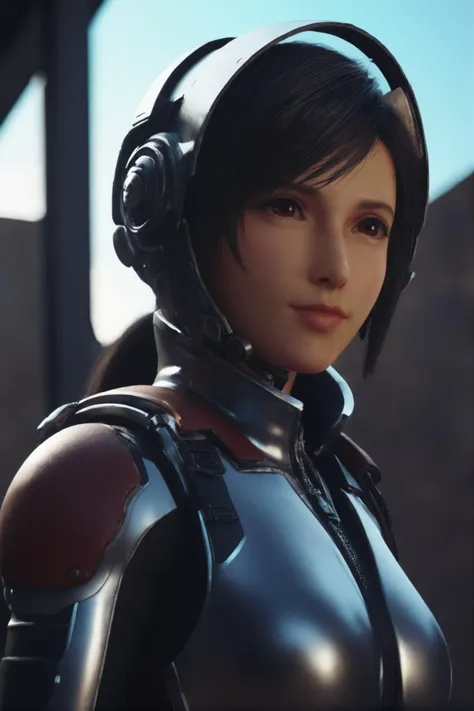 cinematic photo 1girl,tifa7re,upper_body,space_suit,earth \(planet\),space helmet,<lora:tifa_re_sdxl_V1-000006:0.7>,looking at viewer, . 35mm photograph, film, bokeh, professional, 4k, highly detailed