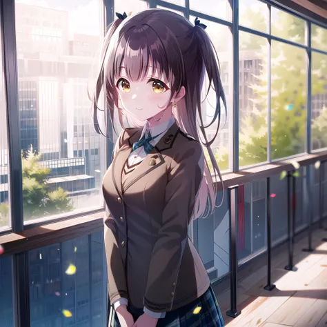 high quality, best quality, masterpiece, absurdres, suzumura yu, uniform, 1girl,  <lora:yu:0.75>, solo