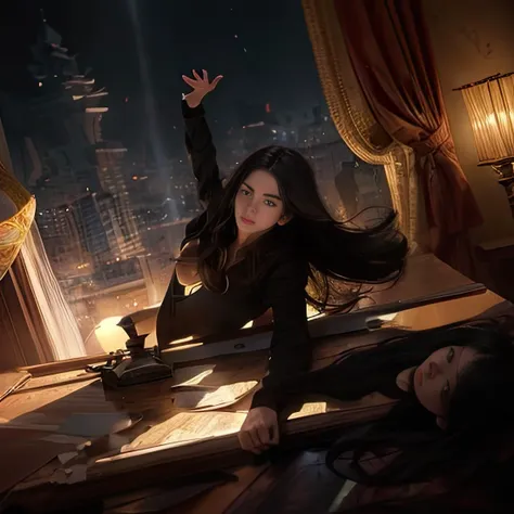 ((masterpiece)),((bestquality)),8k,high detailed,ultra-detailed, depth of field, wide angle,1girl, beautiful_face, solo, beautiful_hand, Random_Expression, Stylish_Pose, cinematic shot,cinematic lighting,watch to the viewer, straight hair, Unmatched Details,Long_hair, Black_hair, (Only a girl in the picture:1.3),