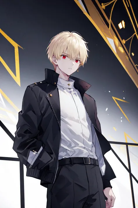 masterpiece, best quality, highres, 1boy gilgamesh, black jacket white shirt
 <lora:gilgamesh_enkidu_2:1>