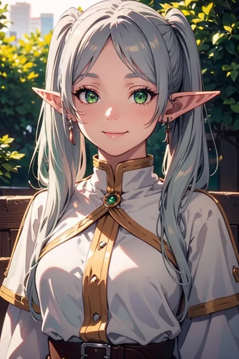 <lora:jingling_10:0.6>,face lighting,bright backlight,super high resolution,best quality,Photos,4k,(Realistic:1.2),jingling,1girl,green eyes,silver hair,elf ears,smile,twintails,