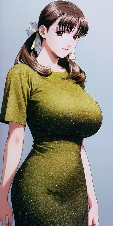 <lora:AyanaV5:.7> fujisawa_ayana, huge_breasts, standing, solo, starry_sky, yellow_dress,, masterpiece, best_quality, detailed_face, detailed_eyes, highres, beautiful, detailed, absurdres,