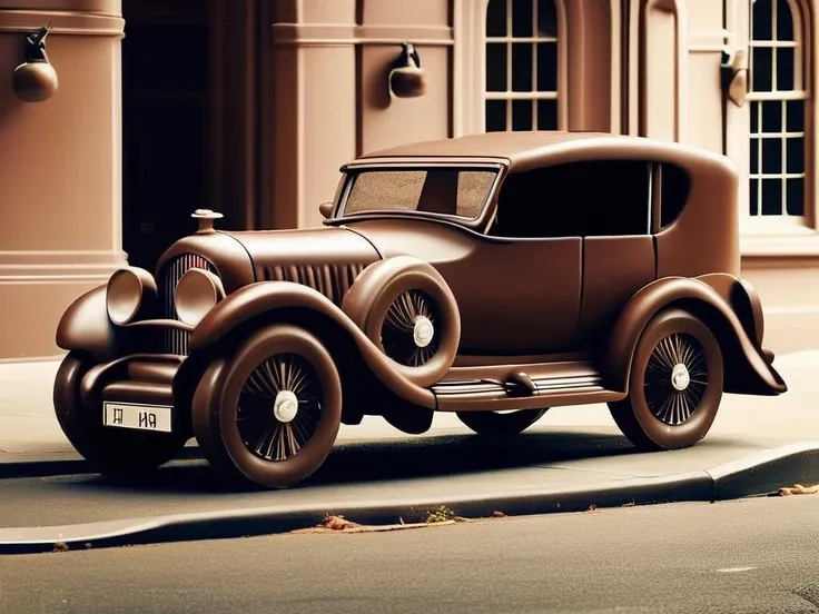 photo, realistic, a chocolate 1920s Bentley car parked on the street, highly detailed,<lora:ChocolateWorld_v07:1> <lora:add_detail:1> SimplepositiveXLv1 unaestheticXLv13