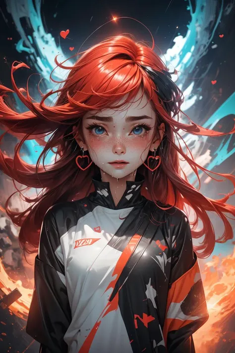 red hair, long hair, freckles, earrings,
(upper body:1.1), particles, sparkles, flames, tears, (crying:1.1), (wet face:1.1),
(torn clothes:1.2), abstract,
bangs, hearts,
<lora:more_details:0.3>
<lora:AnimeVibesV3:0.3> animevibes,
<lora:3DMM_V11:0.35> 3DMM  ,
<lora:msw_locon-t2:0.3>
 <lora:wuxia2:0.4> gu ,  <lora:Cosmic anime-oil fusion v2:0.3> , <lora:LAS:0.4> (colorful:1.1), 
<lora:midjourney_20230624181825:0.35> midjourney, shiny, shiny hair, shiny skin, shiny clothes