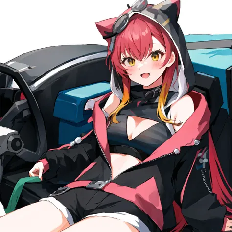 nekota tuna,solo,1girl,<lora:nekota tuna:0.8>,hot pants,hoodie