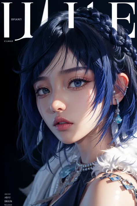 <lora:genshinfull1:1>,<lora:yelan1:1>, yelandef, yelan (genshin impact), blue hair,
1girl,solo, long hair,realistic, blue hair,lips,profile,portrait,closed mouth,nose,from side, best quality, masterpiece, illustration, an extremely delicate and beautiful, extremely detailed ,CG,unity,8k wallpaper, Amazing, finely detail, masterpiece, best quality,official art,extremely detailed CG unity 8k wallpaper,absurdres, incredibly absurdres, huge filesize , ultra-detailed, highres, extremely detailed,beautiful detailed girl, extremely detailed eyes and face, beautiful detailed eyes,light on face, upper body, dark background,magazine cover, cover