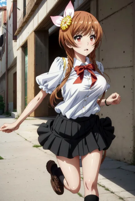 bouncing breasts, unaligned breasts,running,motion, motion blur,<lora:ÐÑÑгаÑÑÐ°Ñ Ð³ÑÑÐ´Ñ Ð¿Ð¾Ð´Ð¿ÑÑгиваÑÑие ÑиÑÑки(bouncing breasts, unaligned breasts,running(motion, motion blur):0.9>,eft_nisekoi_orange,orange hair,long hair,short hair with long locks,sidelocks,hair ornament,flower,hair flower,brown eyes,<lora:ÐаÑика ТаÑибана Nisekoi(eft_nisekoi_orange,orange hair,long hair,short hair with long locks,sidelocks,hair ornament,flower,hair flower,brown eyes(Ñм одеждÑ):0.9>,school uniform,black skirt, pleated skirt, blush, short sleeves, anime style, anime colors,detailed anime,animeHD, anime eyes, bigger eyes, high quality anime, large anime pupils, 1girl (in full growth), best quality, masterpiece, ultra-detailed, high quality,perfect anatomy, (perfect full body), (detailed full body), good eyes, perfect face, pretty face,(beautiful and aesthetic:1.2),beautiful eyes, anime eyes, detailed eyes,Exquisite visuals, high-definition
