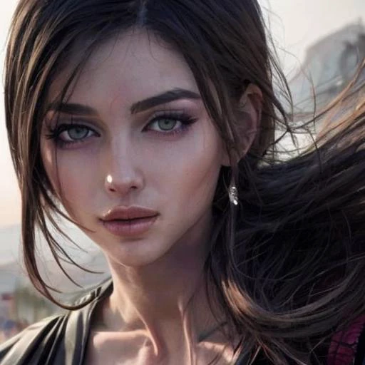Photo of <lora:TR:0.9>, (sharp focus:1.2), attractive young woman, (beautiful face:1.1), detailed eyes, red lips, (eyeshadow:1.2), (winged eyeliner:1.2), (subtle smile:1.35), body freckles, (medium breasts:1.0), (toned body:1.2), (black hair:1.2), wearing (headband, open jacket:1.2) at (club:1.2). (dreamy lighting:1.2), depth of field, bokeh, 4K, HDR. by (James C. Christensen:1.2|Jeremy Lipking:1.1).