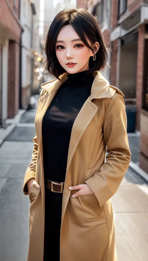 ( liyitong-girl-9000:1.2), 1girl, Perfect female body,(Smooth, delicate and reflective skin), breasts, solo, (cleavage),  large breasts, green eyes,bare shoulders, parted lips,( closed mouth:1.3), 
( dark makeup:1.1),( black eyeshadow:1.2), ( medium hair, blue hair), ( bob cut), multicolored hair, black hair, (diagonal bangs:1.2),
(sheath dress:1.2), (Camel coat:1.2), (clothing cutout:0.8), (sweat soaked),(upturned small nipples:1.1),bust line,
Fashion accessories, hair ornament, (looking at viewer:1.3),[light smile|blush], spectacle, detailed background,(street style wear:1.2), (city background:1.2), (cowboy shot:1.4),

astonishment, soft skin, d&d, trending on artstation, intricate details, highly detailed, pencil drawing, sketching, unreal engine, greg rutkowski, oil painting, heavy strokes, paint dripping,dreamlikeart,
(masterpiece:1.5),( best quality:1.5),( highest quality:1.5), cinematic lighting, (volumetric lighting), extremely detailed CG unity 8k wallpaper, ultra realistic, photorealistic, sharp focus,  (HDR:1.2), (high contrast), (detailed and intricate:1.5), instagram, portrait, highly detailed, digital painting, artstation, concept art, smooth, illustration, vibrant,