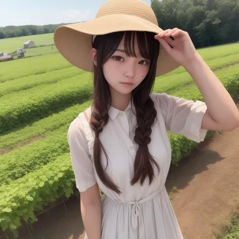 best quality, ultra hi res, reaslistic, a photography of farm work girls and boys, [:(detailed face:1.2):0.2], (no make-up:1.2), farmgirl, farmboy, man and woman, hyperdetailed, work farm, farm, working farm,(ulzzang-6500:0.2).8)