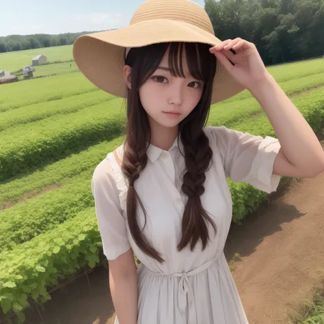 best quality, ultra hi res, reaslistic, a photography of farm work girls and boys, [:(detailed face:1.2):0.2], (no make-up:1.2), farmgirl, farmboy, man and woman, hyperdetailed, work farm, farm, working farm,(ulzzang-6500:0.2).8)
