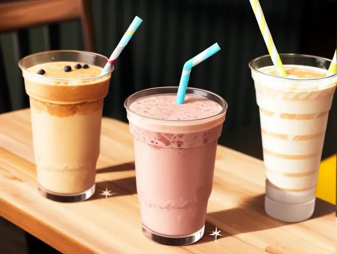 ice, iced milkshake, on the table
