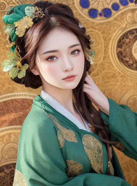 High quality, masterpiece, masterpiece, exquisite facial features, exquisite hair, exquisite eyes, exquisite colored hair, 4K quality, gorgeous light and shadow, a beautiful boy,(masterpiece),(best quality),(1girl),Amazing,beautiful detailed eyes,finely detail,Depth of field,extremely detailed CG,original, extremely detailed wallpaper,upper body, looking at viewer, , manga style with vivid color, by Mucha