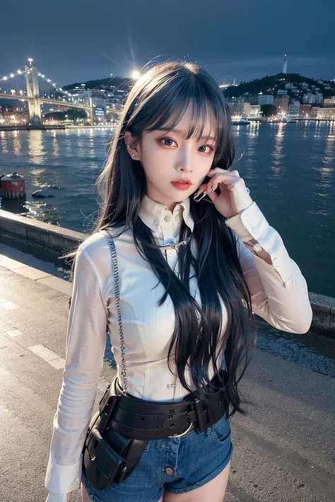 (8k, RAW photo, best quality, masterpiece:1.2), (realistic, photo-realistic:1.37),<lora:koreanDollLikeness_v10:0.5> ,<lora:arknightsTexasThe_v10:1>, (pureerosface_v1:0.2), (ulzzang-6500:0.6), omertosa,1girl,(Kpop idol), (aegyo sal:1),cute,cityscape, night, rain, wet, professional lighting, photon mapping, radiosity, physically-based rendering