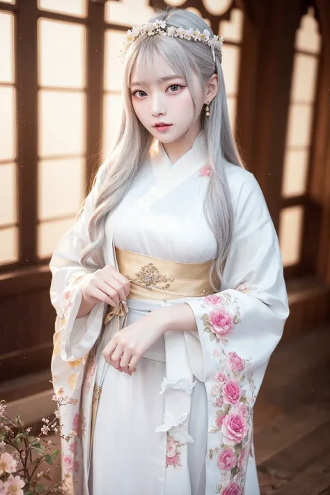 <lora:koreanDollLikeness_v10:0.2>,<lora:taiwanDollLikeness_v10:0.1>,<lora:japaneseDollLikeness_v10:0.2>,ulzzang-6500-v1.1,(raw photo:1.2),((photorealistic:1.4))best quality ,masterpiece, illustration, an extremely delicate and beautiful, extremely detailed ,CG ,unity ,8k wallpaper, Amazing, finely detail, masterpiece,best quality,official art,extremely detailed CG unity 8k wallpaper,absurdres, incredibly absurdres, huge filesize, ultra-detailed, highres, extremely detailed,beautiful detailed girl, extremely detailed eyes and face, beautiful detailed eyes,light on face,cinematic lighting,((Hanfu)),1girl,full body,full-body shot,see-through,looking at viewer,outdoors,((white hair))