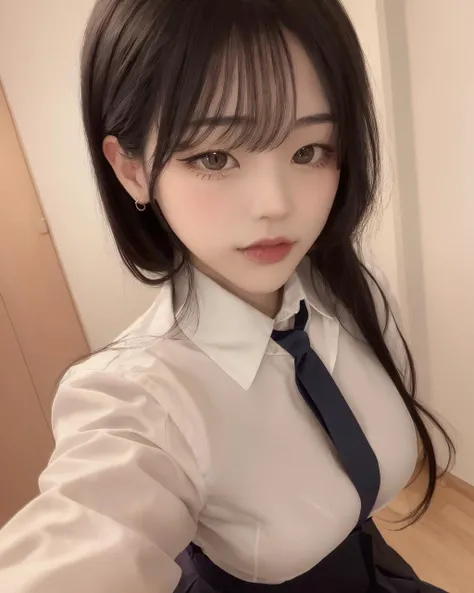 <lora:zny_fullbody_v0:0.7>, vslinx_orihime_inoue, dark brown eyes, ((dark grey school uniform with red bowtie)), medium breasts, white thighhighs, upskirt, pantyshot, dark grey skirt, white kneehighs, school hallway, ((from front)), from above, deep eyes, detailed eyes, white panties, smiling, blushing, slim legs, detailed face, ((looking at viewer)), closed mouth, hair ornament, highres, superb, 8k wallpaper, extremely detailed, intricate, hyper-detailed, hard lighting, intricate details, detailed eyes, eyes focus, (illustration:1.1), highres, (beautiful face:1.15), (((masterpiece))), (highest quality), ((perfect face)), very deep eyes, (cinematic lighting), best quality, sidelight, highres, (intricate details), detailed finger, beautiful detailed eyes,ray tracing,{best quality}, {{masterpiece}}, {highres}, original, extremely detailed 8K wallpaper, {an extremely delicate and beautiful},incredibly_absurdres,colorful,intricate detail, detailed skin, detailed face, ambient lighting, 8k resolution,masterpiece, sharp focus, 8k, realistic, highly detailed,very detail hair, very detail eyes,intricate details