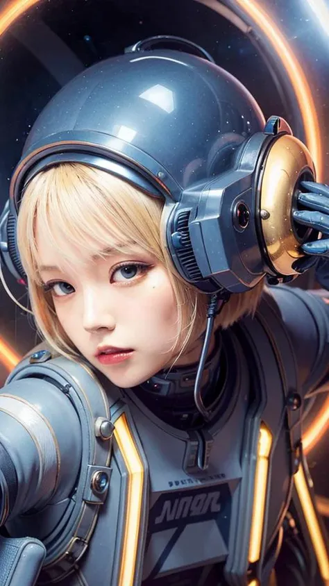 photography of a beautiful Chinese girl, 1girl,
<lora:koreanDollLikeness_v10:0.4>,
8k, (ultra high res), ultra detailed, physically-based rendering, best quality, solo focus, looking at viewer,
(realistic, photo-realistic:1.2), (high detailed skin:1.6),(pose:1.4),
((neon cyberpunk spaceship:1.3)), red rim lighting, blue key light, (neon lights),
a close up portrait photo,
(close-up:1.5)
beautiful detailed eyes,blonde hair,thigh highs, (deco helmet:1.2),(Lunar Extravehicular Visor Assembly:1.2), (pants:1.3),
<lora:juan_v1:0.4>,
(blue space suit:1.3),(low key lighting:1.4), ambient lighting,(Baroque),(golden armor),(gun in the hand)