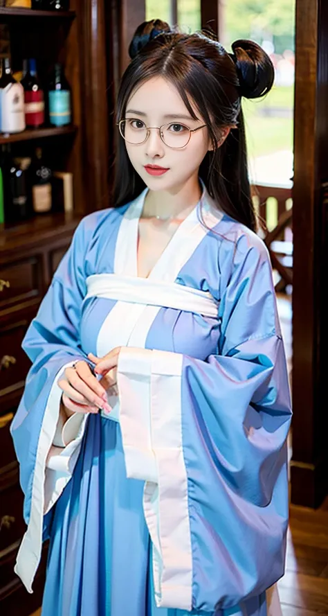 <lora:koreanDollLikeness_v10:0.5> <lora:lora-hanfugirl-v1-5:0.5>,hanfu,medium breasts, glasses,