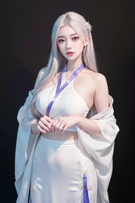 <lora:koreanDollLikeness_v10:0.2>,<lora:taiwanDollLikeness_v10:0.3>,<lora:japaneseDollLikeness_v10:0.1>,ulzzang-6500-v1.1,(raw photo:1.2),((photorealistic:1.4)),masterpiece, illustration, an extremely delicate and beautiful, extremely detailed ,CG ,unity ,8k wallpaper, Amazing, finely detail, masterpiece,best quality,official art,extremely detailed CG unity 8k wallpaper,absurdres, incredibly absurdres, huge filesize, ultra-detailed, highres, extremely detailed,beautiful detailed girl, extremely detailed eyes and face, beautiful detailed eyes,light on face,cinematic lighting,((Hanfu)),1girl,full body,full-body shot,see-through,looking at viewer,((white hair)),((bliss))
