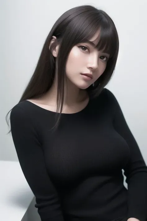 (RAW photo:1.2), ((photorealistic:1.4),(masterpiece:1.3),(best quality:1.4),ultra high res,(detailed eyes),(detailed facial features),(detailed clothes features),HDR,8k resolution, solo focus, bangs, skin tight, (shiny skin),(slender girl),dreamlike,
1girl, full body,
long hair, black hair,
medium breasts,
sexy, lewd,
smile,