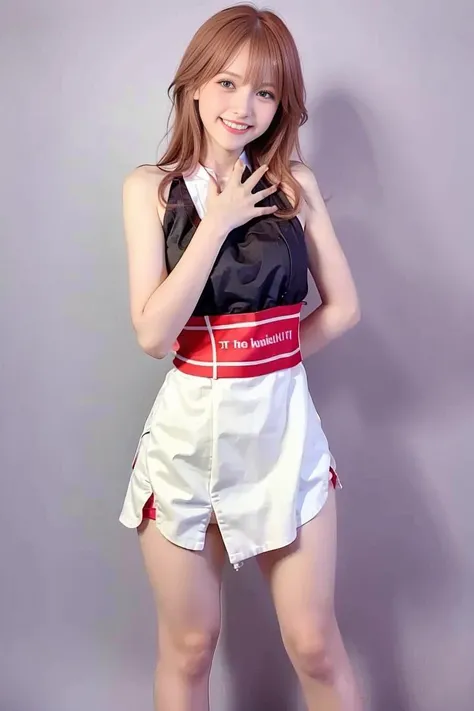 (RAW photo, best quality,high quality,highres), (realistic, photo-realistic), ultra-detailed,(front lighting), closed up portrait photo,physically-based rendering, 1girl,12 years old,(stand,pose,front full body),(highly detailed skin:1.3),laughing,head tilt,bare legs,hands behind back, detailed eyes,air bangs,<lora:chilloutmixss_xss10:0.7> <lora:yaeMikoRealistic_yaemikoMixed:0.8> <lora:koreanDollLikeness_v10:0.2>
