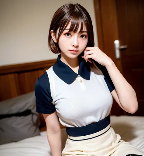 <lora:japaneseDollLikeness_v10:0.3>,((masterpiece,best quality))1girl, cute, red hair, short hair, (japanese school uniform ), elbow glove, chocker, thighhighs , (spread legs), (fancy breasts), (thin legs:1.1), (thin waist:1),thin thigh,(waist ratio: 1.5), smile, (long legs:1),, (RAW photo:1.2),(photorealistic:1.4),(masterpiece:1.4),(best quality:1.4),ultra high res,((detailed facial features)),HDR,8k resolution, ultra detailed, physically-based rendering, perfect skin, cinema lights,{promot}, (Kpop idol), (aegyo sal:1),((puffy eyes)), on bed, wireless earphones,