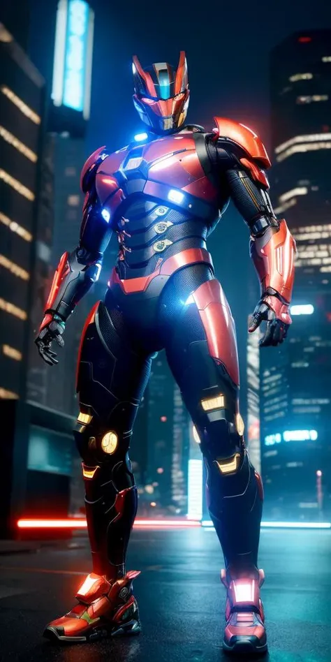 ultra high res, best quality, photo, 4k, (photorealistic:1.4), cinematic lighting, alien biomechanic, like pacific rim or transformers, full body cinematic style digital art render with mechanical and futuristic details, metallic, cyberpunk background