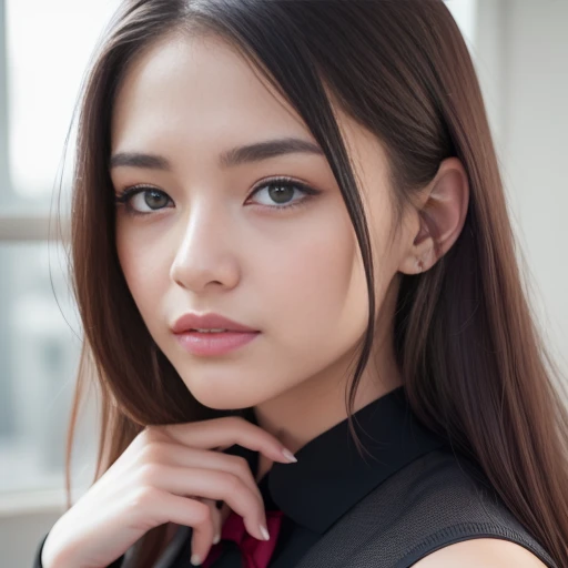 (8k, best quality, masterpiece)1.2, (realistic, photo-realistic)1.4, ultra-detailed, 1 girl,cute, solo,beautiful detailed sky,detailed on bed,night,sitting,dating,(nose blush)+,(smile)1.2,(closed mouth)+ small breasts,beautiful detailed eyes,1.1, night, wet, bowtie,business attire, rain,bule shirt, (long hair)1.2,floating hair NovaFrogStyle, cyber, future <lora:KoreanDoll LikenessV15:1>