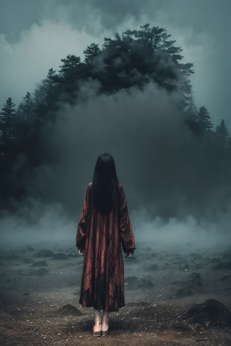 a beautiful girl, full body,
horror, broken, distorted, sky, fog, smoke, dust, dark forest, shadow creatures,
Junji Ito,
masterpiece, ultra high res, high quality, cinematic lighting,
