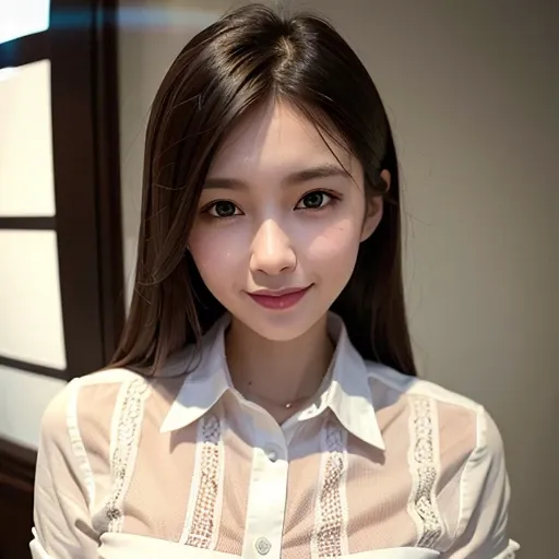 (8k, best quality, masterpiece:1.2), (realistic, photo-realistic:1.4), (RAW photo),ultra-detailed, realistic skin texture 1girl,cute, solo,Cute,Double eyelid,full body,body,petite, Thin leg,(Slender figure),slim, natural light,(PureErosFace_V1:0.8), detail face,beautiful detailed sky,detailed cafe,night,sitting,dating,(nose blush),(smile:1.15),(open mouth) small breasts,beautiful detailed eyes,(collared shirt:1.1), night, wet,business attire,white lace, (long hair:1.2), <lora:koreanDollLikeness_v15:0.2>.  <lora:taiwanDollLikeness_v10:0.2>