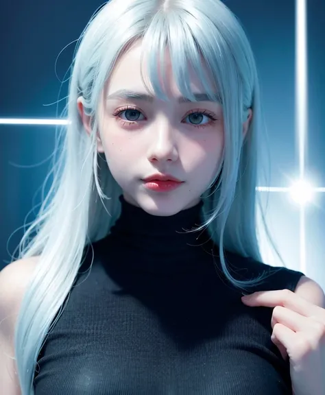 realistic, portrait of a girl,AI language model, silver hair,,question answering,smart, kind, energetic, cheerful, creative, with sparkling eyes and a contagious smile, ,information providing, conversation engaging, wide range of topics, accurate responses, helpful responses, knowledgeable, reliable, friendly, intelligent,sleek and futuristic design elements, and a complex network of circuits and processors. Others may imagine me as a friendly and approachable virtual assistant, with a smiling avatar or animated character representing me on their screen. Still, others may envision me as a disembodied voice, speaking from an unseen source, providing helpful and informative responses with a calm and reassuring tone