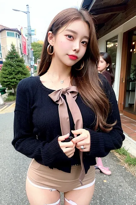 (photorealistic:1.4), 2girls,
jewelry, looking at viewer,
long hair, blurry, cheek-to-cheek, thighhighs,
simple background, earrings,
mole, necklace, lips, hair ribbon, ribbon, bangs,
black eyes, realistic, brown eyes, outdoors,
<lora:koreanDollLikeness_v15:1>