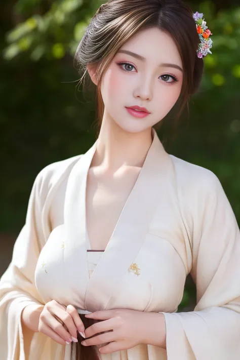 masterpiece,high quality,high-definition,extremely detailed,1girl, detailed eyes, detailed face, upper body, breast,brown eyes,hanfu,white dress, <lora:lora-hanfugirl-v1:0.6>