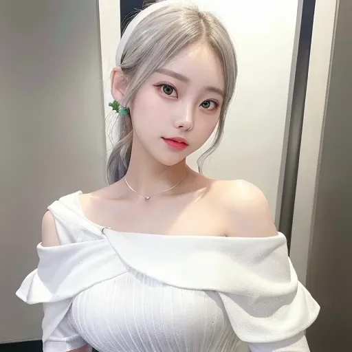 (cabakura), sweaty skin, <lora:koreanDollLikeness_v15:0.5>, <lora:chilloutmixss_xss10:0.1>, ulzzang-6500, (aegyo sal:1.0), (raw photo:1.2), (gigantic breasts:0.5), (photorealistic:1.4), best quality, masterpiece, illustration, an extremely delicate and beautiful, extremely detailed, CG,unity, 8k wallpaper, Amazing, finely detail, masterpiece, official art, extremely detailed CG unity 8k wallpaper, absurdres, incredibly absurdres, huge filesize, ultra-detailed, highres, extremely detailed, beautiful detailed girl, extremely detailed eyes and face, beautiful detailed eyes, light on face, cinematic lighting, looking away from viewer, wide hips, thick thighs, (orgasm:1.4), (white off shoulder dress clothes:1.6), (smile:1.2), 11 line abs, porn pose, model pose, (silver_short_waved_hair:1.4), (silver_high_ponytail:1.4), portrait, (beautiful Korean woman), (Kpop idol), (bust shot:1.7), (no_bra), (background_photo_studio:1.6), (small breast:1.2), (nude), (naked)
<lora:japaneseDollLikeness_v10:0.33>
