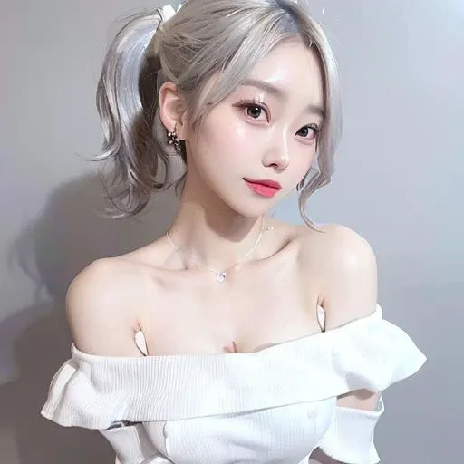 (cabakura), sweaty skin, <lora:koreanDollLikeness_v15:0.5>, <lora:chilloutmixss_xss10:0.1>, ulzzang-6500, (aegyo sal:1.0), (raw photo:1.2), (gigantic breasts:0.5), (photorealistic:1.4), best quality, masterpiece, illustration, an extremely delicate and beautiful, extremely detailed, CG,unity, 8k wallpaper, Amazing, finely detail, masterpiece, official art, extremely detailed CG unity 8k wallpaper, absurdres, incredibly absurdres, huge filesize, ultra-detailed, highres, extremely detailed, beautiful detailed girl, extremely detailed eyes and face, beautiful detailed eyes, light on face, cinematic lighting, looking away from viewer, wide hips, thick thighs, (orgasm:1.4), (white off shoulder dress clothes:1.6), (smile:1.2), 11 line abs, porn pose, model pose, (silver_short_waved_hair:1.4), (silver_high_ponytail:1.4), portrait, (beautiful Korean woman), (Kpop idol), (bust shot:1.7), (no_bra), (background_photo_studio:1.6), (small breast:1.2), (nude), (naked)
 <lora:japaneseDollLikeness_v10:0.33>