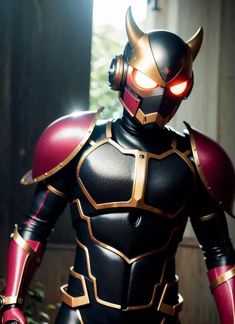 (sfw), 8k, RAW photo, Fujifilm eterna style photo,  (dark:1.4), (backlit photography:1.4), (facing viewer:1.2), full body ,(kamen rider:1.1), grasshopper mask, multicolored (exosuit:1.2) with neon eyes, armored belt and gauntlet, outdoor,  dynamic pose, (highly detailed:1.4), BREAK by Alyssa Monks , Annie Swynnerton , Beatrix Potter , Andrea Mantegna , Marco Mazzoni , Sara Wollfalk , Carlos Cruz-Diez , Saturno Butto , John Totleben , dust storm
