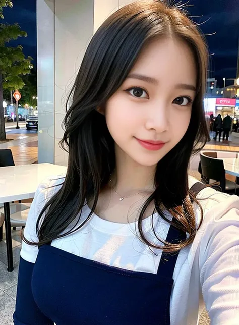 (8k, best quality, masterpiece:1.2), (realistic, photo-realistic:1.37), ultra-detailed, 1 girl,cute, solo,beautiful detailed sky,detailed cafe,night,sitting,dating,(nose blush),(smile:1.15),(closed mouth) small breasts,beautiful detailed eyes,(collared shirt:1.1), night, wet,business attire, rain,white lace, (short hair:1.2),floating hair NovaFrogStyle,