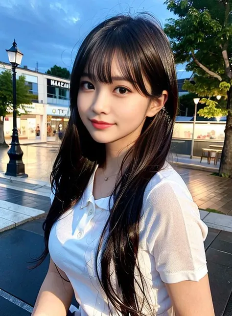 (8k, best quality, masterpiece:1.2), (realistic, photo-realistic:1.37), ultra-detailed, 1 girl,cute, solo,beautiful detailed sky,detailed cafe,night,sitting,dating,(nose blush),(smile:1.15),(closed mouth) small breasts,beautiful detailed eyes,(collared shirt:1.1), night, wet,business attire, rain,white lace, (short hair:1.2),floating hair NovaFrogStyle,