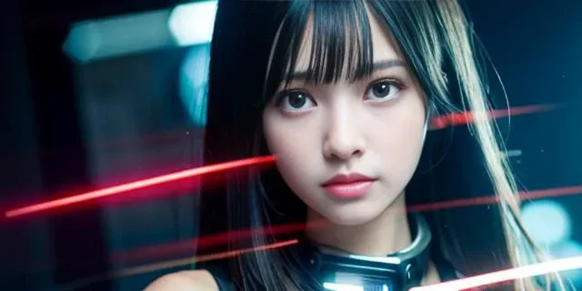 (8k, RAW photo, best quality, masterpiece:1.2), (realistic, photo-realistic:1.37), ultra-detailed, wallpaper, 1girl, cute, look-like, (Kimijima Mio), detailed face, (cyborg eye), (shag short hair),(mature female:1.2), (android face:1), (cyborg), High heeled evening shoes, (luxurious cyberpunk), (hyperrealistic), (cyberpunk office), professional lighting, cinematic lighting, photon mapping, radiosity, physically-based rendering, full dress, <lora:japaneseDollLikeness_v10:0.5>