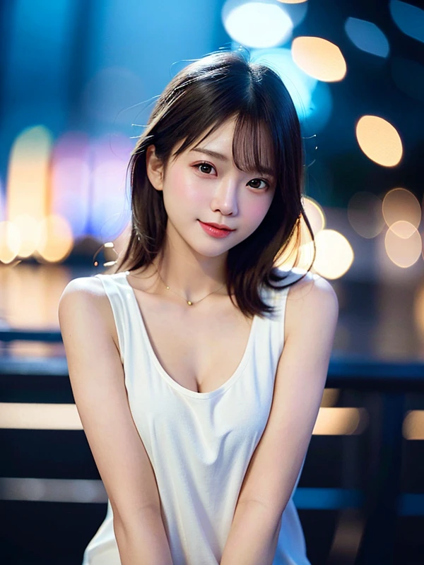 1girl, smile, (((small breast))), (((bokeh))),depth of field, cute face, looking at the viewer, masterpiece, modelshoot style, cleavage, full body portrait, sexy pose, ((8k, RAW photo, highest quality, masterpiece), High detail RAW color photo professional photo, (realistic, photo realism:1. 37), (highest quality), (best shadow), (best illustration), ultra high resolution, highly detailed CG unified 8K wallpapers, physics-based rendering, cinematic lighting), <lora:japaneseDollLikeness_v10:0.4>, <lora:koreanDollLikeness_v15:0.3>, <lora:taiwanDollLikeness_v10:0.2>, <lora:breastinclassBetter_v13:0.1>