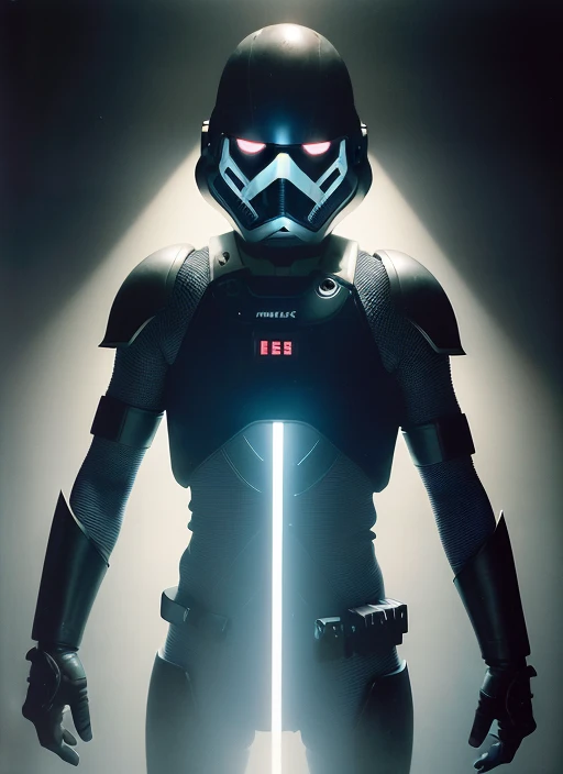 (sfw), 8k, RAW photo, Fujifilm eterna style photo, (dark:1.4), (backlit photography:1.4), (facing viewer:1.2), full body ,(Yuto Sakurai:1.3),Stormtrooper, grasshopper mask, multicolored, (exosuit:1.2) with neon eyes, armored (belt and gauntlet:1.1), outdoor, fighting stance, (highly detailed:1.4), BREAK by Alyssa Monks , Annie Swynnerton , Beatrix Potter , Andrea Mantegna , Marco Mazzoni , Sara Wollfalk , Carlos Cruz-Diez , Saturno Butto , John Totleben , dust storm