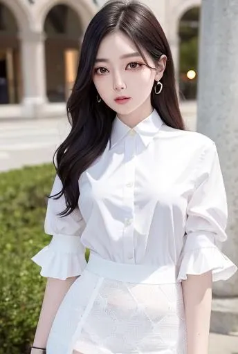 (ulzzang-6500-v1.1:0.8), best quality, ultra high res, (photorealistic:1.4), cinema light, depth of field ,beautiful face, (PureErosFace_V1:0.3),an extremely delicate and beautiful, extremely detailed ,CG ,unity ,8k wallpaper, Amazing, finely detail, masterpiece,best quality, best quality, 1girl, beautiful detailed girl, extremely detailed eyes and face, beautiful detailed eyes,(small hips:1.3), (small breast:0.3),((white collared shirt)),((white skirt)),((delicate skirt)),((delicate shirt)),