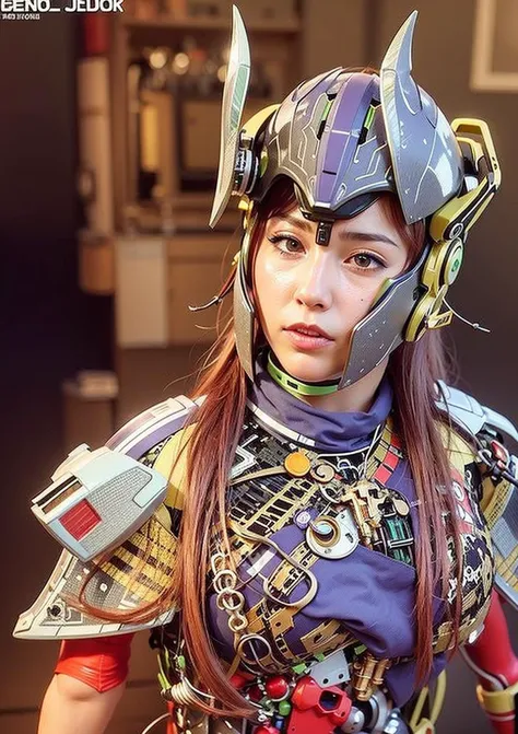 complex 3d render ultra detailed of a beautiful porcelain profile woman android face, (flowing hair:1.4),brown hair, cyborg, (robotic parts:1.3), 150 mm, beautiful studio soft light, rim light, vibrant details, luxurious cyberpunk, (lace:1.2),,1girl, bangs, blonde_hair, bodysuit, braid, breasts, covered_navel,  gradient, gradient_background, green_eyes, grey_background, long_hair, looking_at_viewer, machinery, mecha, mecha_musume, medium_breasts, science_fiction, skin_tight, solo, standing,<lora:japaneseDollLikeness_v10:0.5>