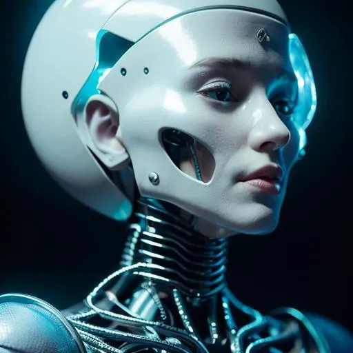 complex 3d render ultra detailed of a beautiful porcelain profile woman android upper body, closed mouth, cyborg, robotic parts, 150 mm, beautiful studio soft light, rim light, vibrant details, luxurious cyberpunk, lace, hyperrealistic, anatomical, facial muscles, cable electric wires, microchip, elegant, beautiful background, octane render, H. R. Giger style, 8k, best quality, masterpiece, illustration, an extremely delicate and beautiful, extremely detailed ,CG ,unity ,wallpaper, (realistic, photo-realistic:1.37),Amazing, finely detail, masterpiece,best quality,official art, extremely detailed CG unity 8k wallpaper, absurdres, incredibly absurdres, <lora:japaneseDollLikeness_v10:0.1>, <lora:koreanDollLikeness_v10:0.5>, robot, silver halmet, full body,