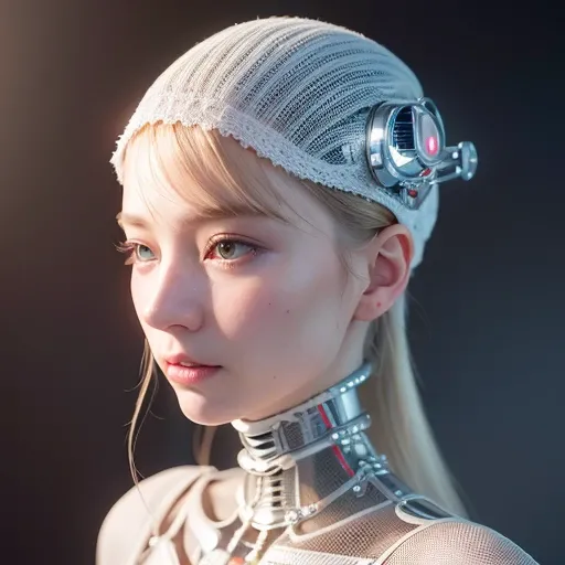 complex 3d render ultra detailed of a beautiful porcelain profile woman android face, cyborg, robotic parts, 150 mm, beautiful studio soft light, rim light, vibrant details, luxurious cyberpunk, lace, hyperrealistic, anatomical, facial muscles, cable electric wires, microchip, elegant, beautiful background, octane render, H. R. Giger style, 8k, best quality, masterpiece, illustration, an extremely delicate and beautiful, extremely detailed ,CG ,unity ,wallpaper, (realistic, photo-realistic:1.37),Amazing, finely detail, masterpiece,best quality,official art, extremely detailed CG unity 8k wallpaper, absurdres, incredibly absurdres, <lora:japaneseDollLikeness_v10:0.1>, <lora:koreanDollLikeness_v10:0.5>, robot, silver halmet, full body, sitting