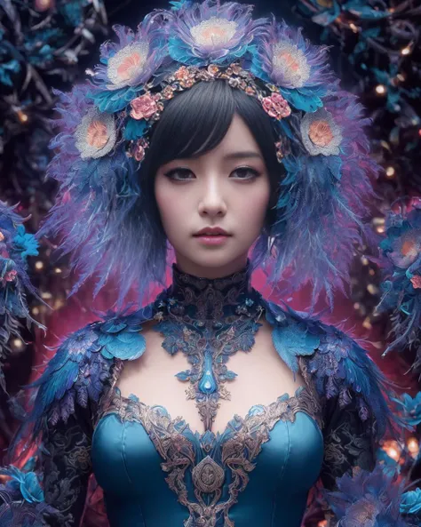 mechanical android flower by, earnst haeckel, james jean. generative art, baroque, intricate patterns, fractalism, movie still, photorealistic, vibrant peacock feathers, intricate, elegant, highly detailed, digital painting, artstation, smooth, sharp focus, illustration, outrun, vaporware,
1 girl, solo
beautiful detailed intricate insanely detailed octane render trending on artstation, 8 k artistic photography, volumetric lighting, beautiful, rich deep colors masterpiece, sharp focus, ultra detailed,