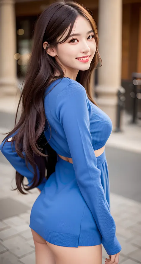 best quality, ultra high res, (photorealistic:1.4), long_hair, realistic, solo, long_hair, ultra high res, teeth, Long sleeve, bright blue dress, small mouth, full body, 3girls, Grin, ok sign, smile, stand, 1girl, beautiful, masterpiece, extremely detailed face, perfect lighting, solo, parted lips, lipstick, ultra-detailed, Peach buttock, looking at the viewer, <lora:chilloutmixss_xss10:0.3> <lora:shojovibe_v11:0.1> <lora:koreanDollLikeness_v15:0.1>