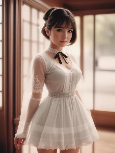 best quality, realistic, (intricate details:1.2), (delicate detailed), (intricate details), (cinematic light, best quality Backlights), clear line, sharp focus, 8k , highres, extremely detailed, 60s American pinup, art style, kodak portra 400, cinematic,
a waitress, (smiling:0.6), (closeup:0.8), Extra Short Pettiskirt, suspenders,