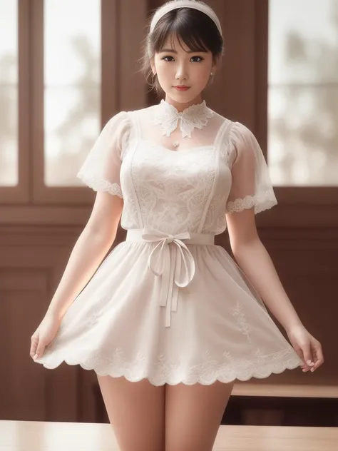 best quality, realistic, (intricate details:1.2), (delicate detailed), (intricate details), (cinematic light, best quality Backlights), clear line, sharp focus, 8k , highres, extremely detailed, pinup, art style, kodak portra 400, cinematic,

a waitress,  (smiling:0.6), (closeup:0.8), Extra Short Pettiskirt, suspenders,